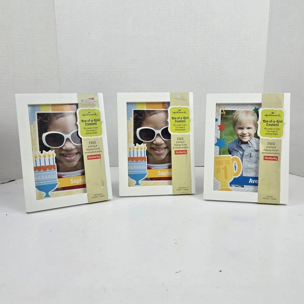 Hallmark 2014 White Wood Free Standing Photo Frames 5x7